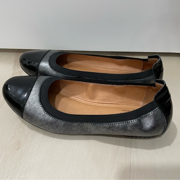 Joseph Siebel Women’s Size 40 (9-9.5) Black Silver Flat Leather Pippa 07 - Picture 5 of 8